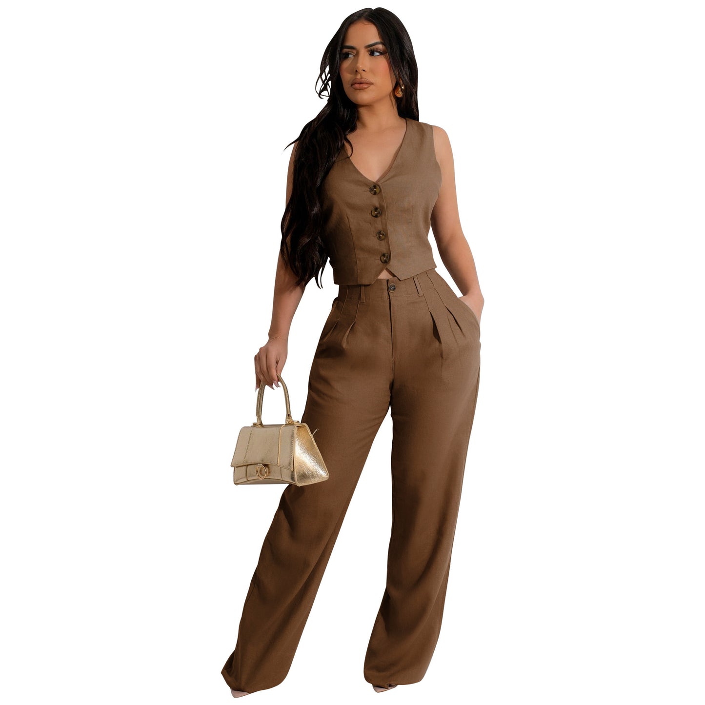 Two-piece Set Vest Jacket Suit Office OL Commuting Summer