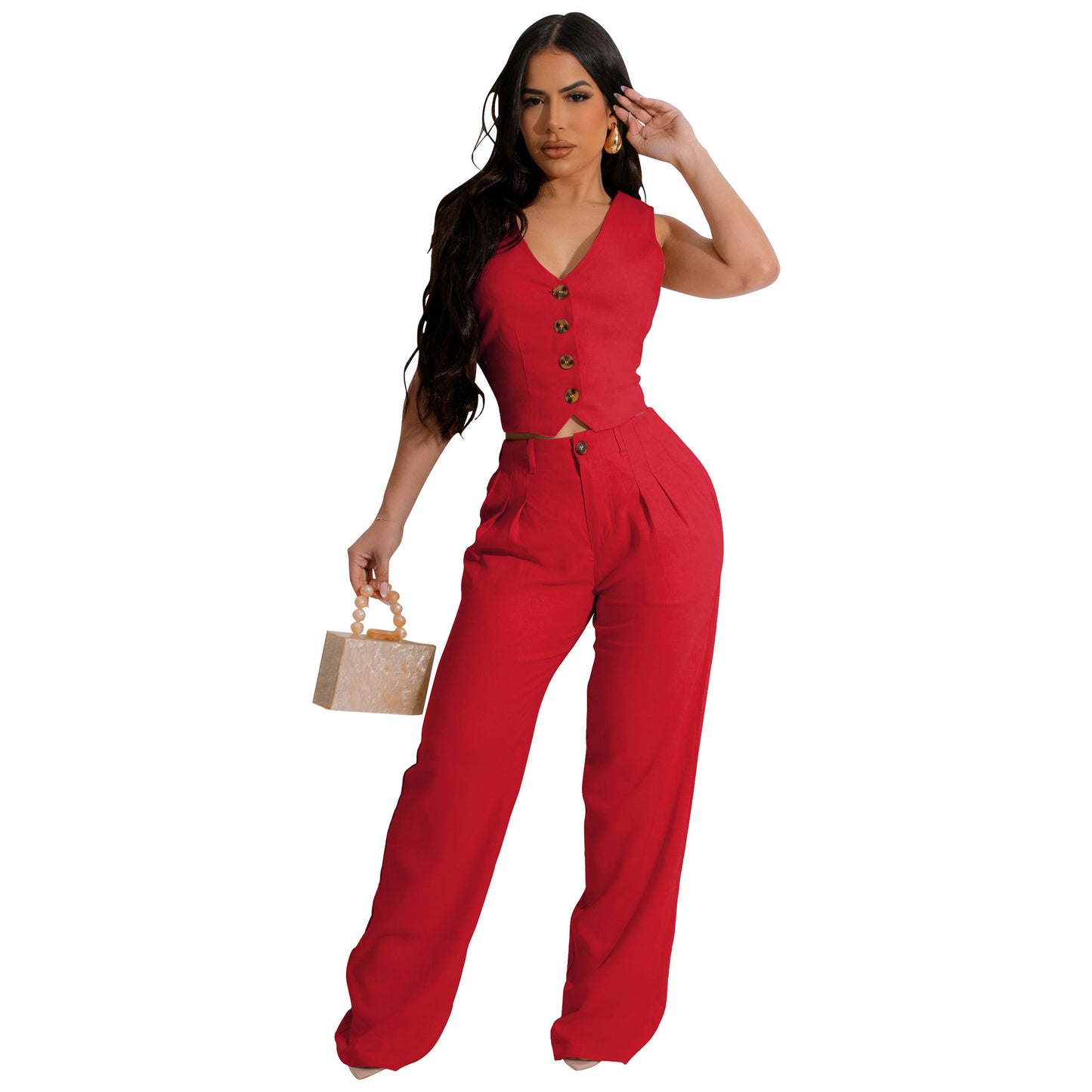 Two-piece Set Vest Jacket Suit Office OL Commuting Summer